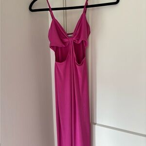 Pink Sleeveless Midi Dress